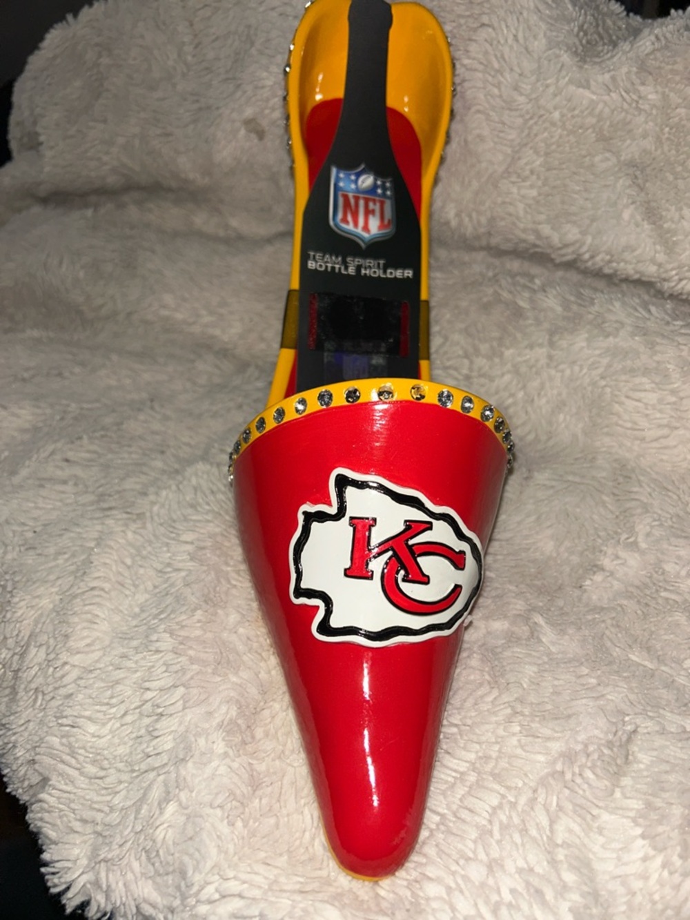 NFL Kansas City Chiefs Red and Yellow High Heel Bottle Holder